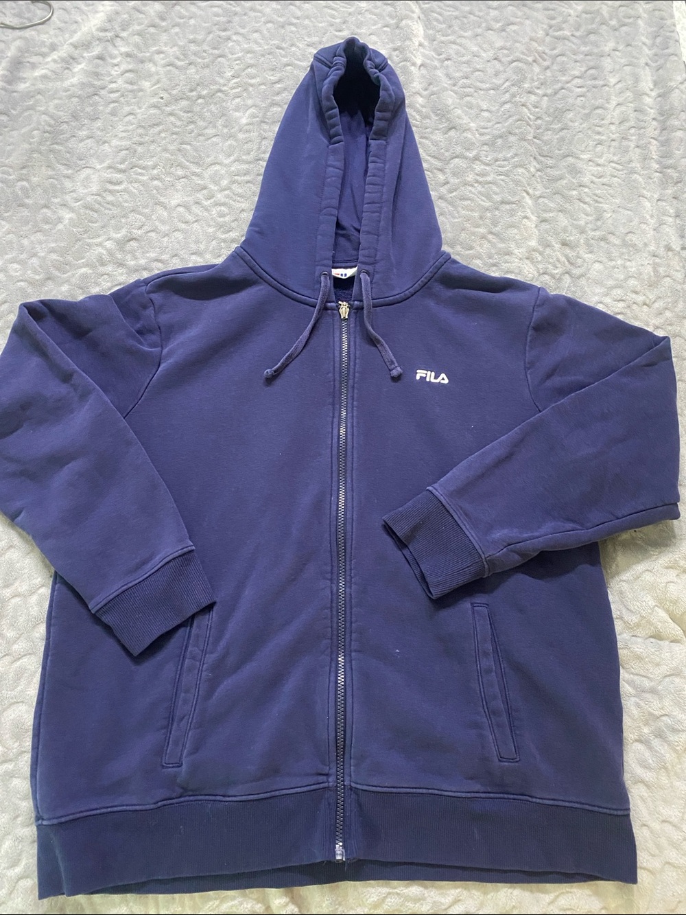Fila navy blue zip up hoodie